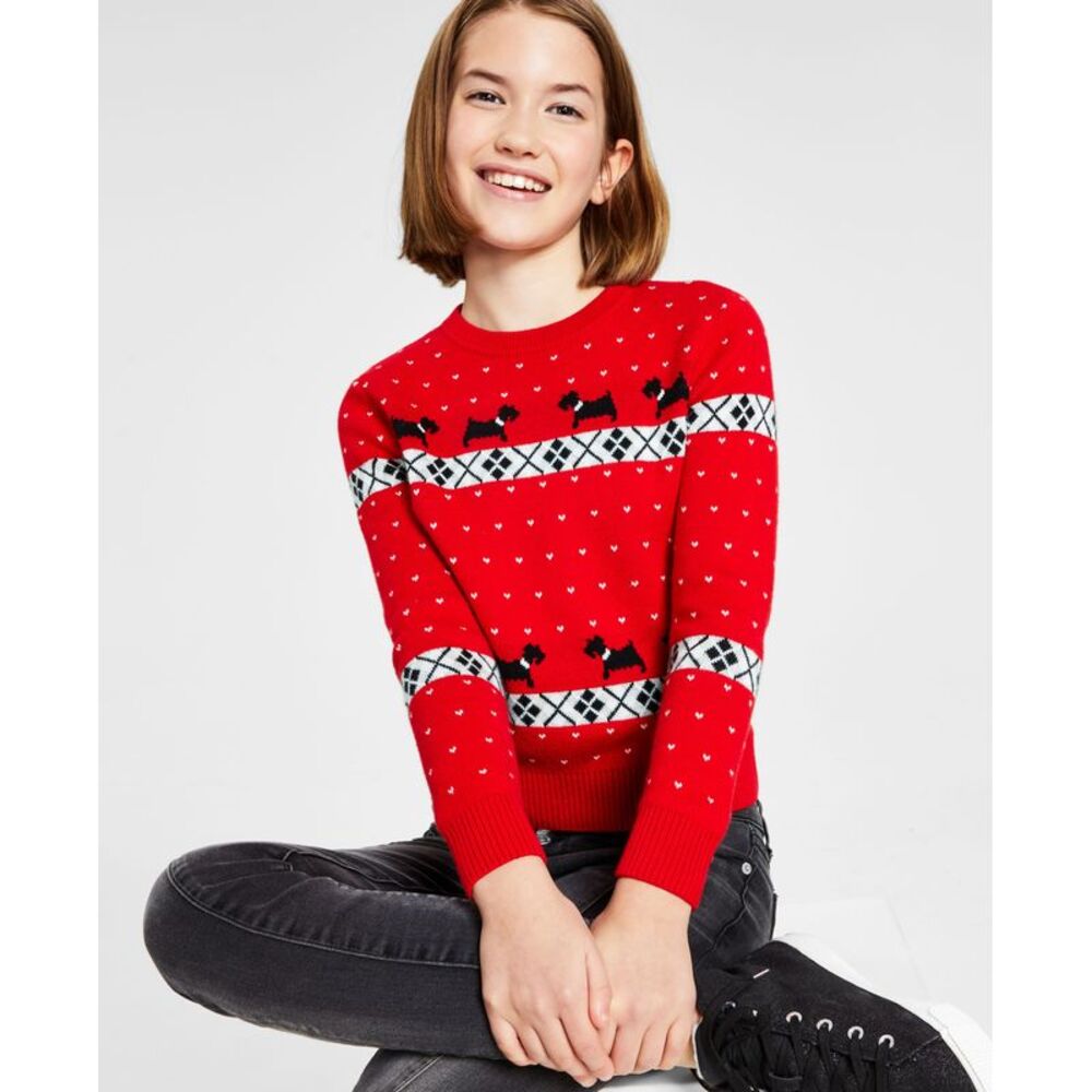Charter Club Big Girls Walking Scottie Holiday Sweater